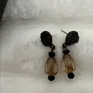 Elegant Black and Gold Drop Earrings